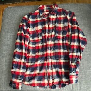 Merona Red and Blue Plaid Casual Shirt